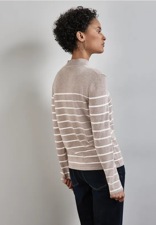 Street One Gestreifter Basic Pullover Lagerräumung