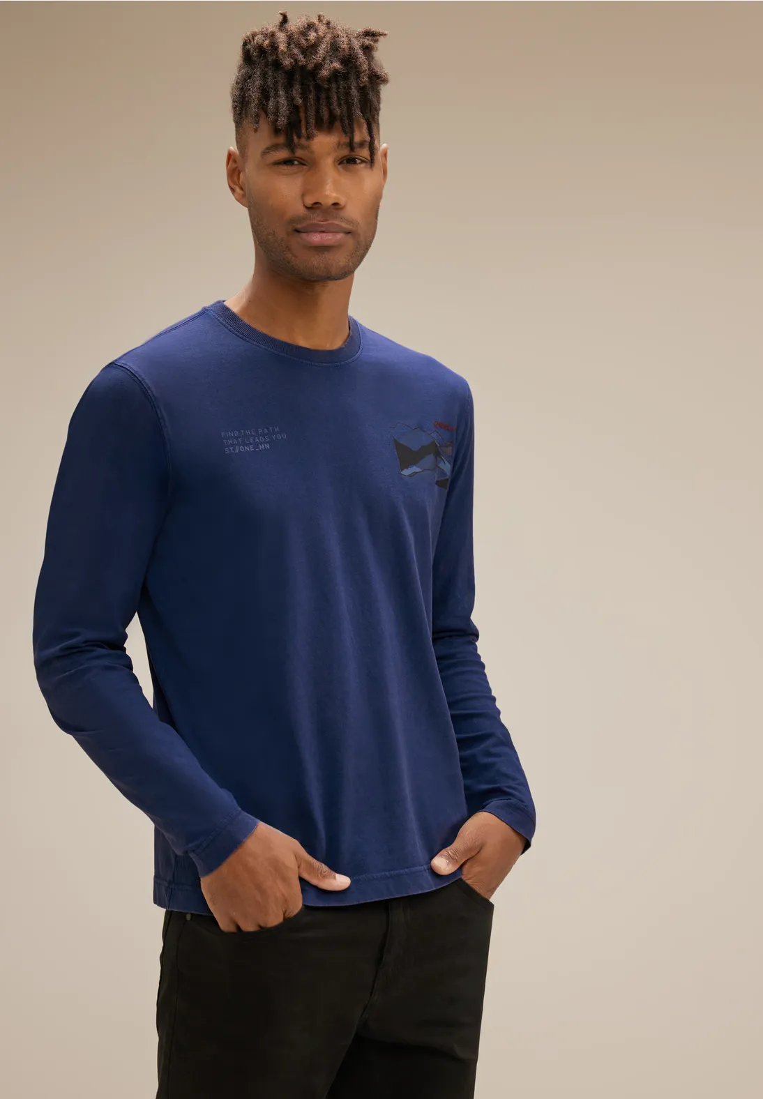 Street One Shirt mit Artwork Print Räumungsverkauf