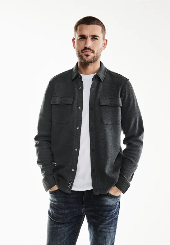 Street One Overshirt in Melange Optik Tiefpreis