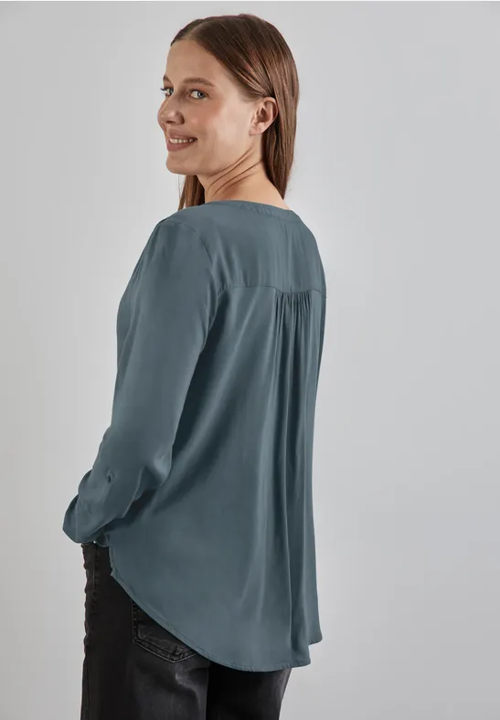 Street One Basic Bluse in Unifarbe Clearance-Verkauf