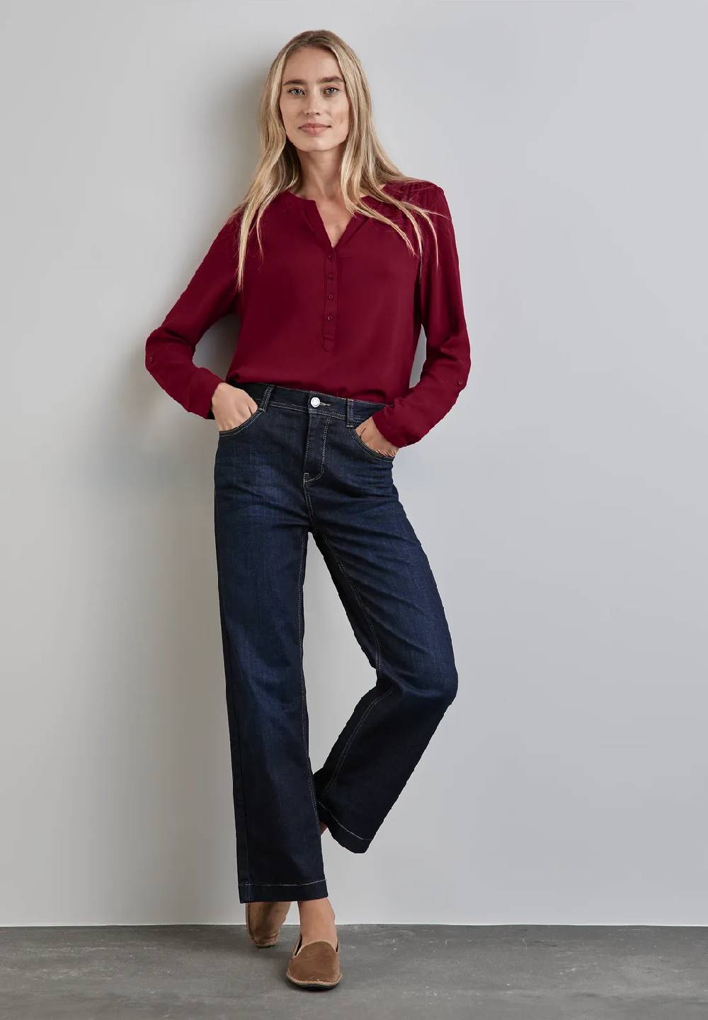 Street One Basic Bluse in Unifarbe