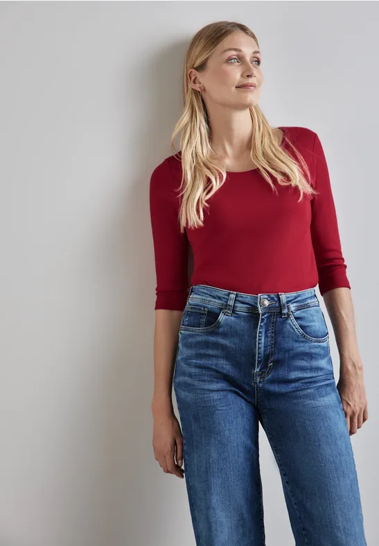 Street One Basic T-Shirt mit 3/4 Arm - Style PANIA Verkauf