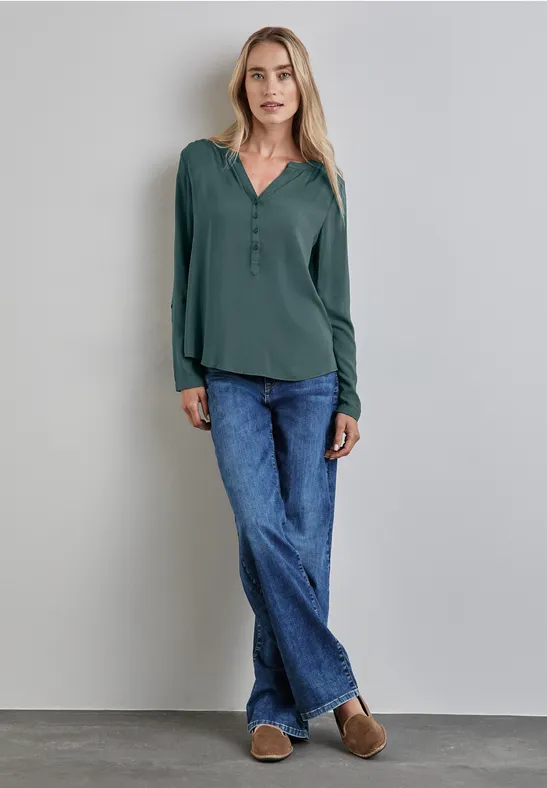 Street One Basic Bluse in Unifarbe Rabatt