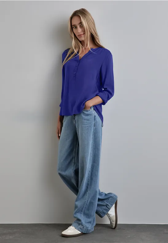 Street One Basic Bluse in Unifarbe Großer Ausverkauf