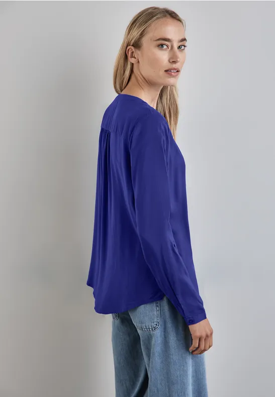 Street One Basic Bluse in Unifarbe Großer Ausverkauf