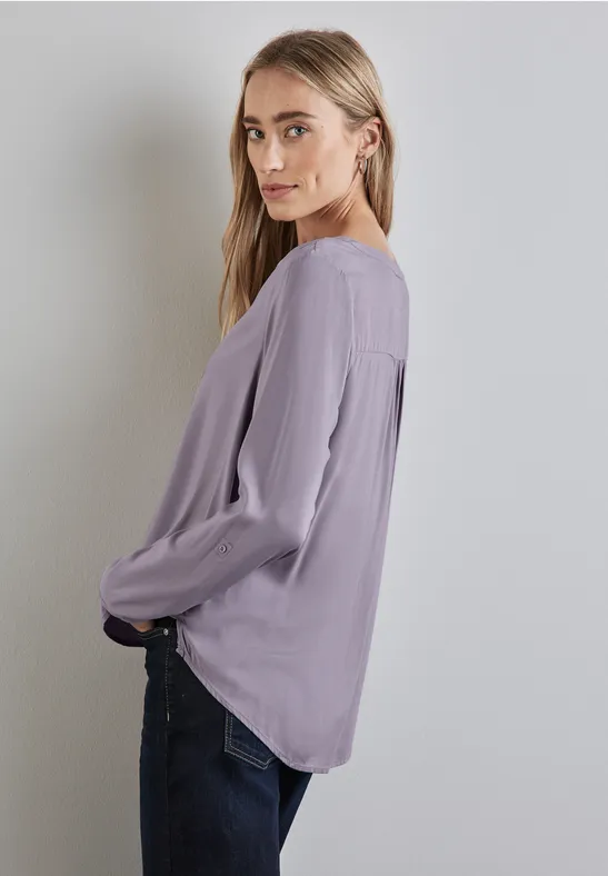 Street One Basic Bluse in Unifarbe Online Shopping