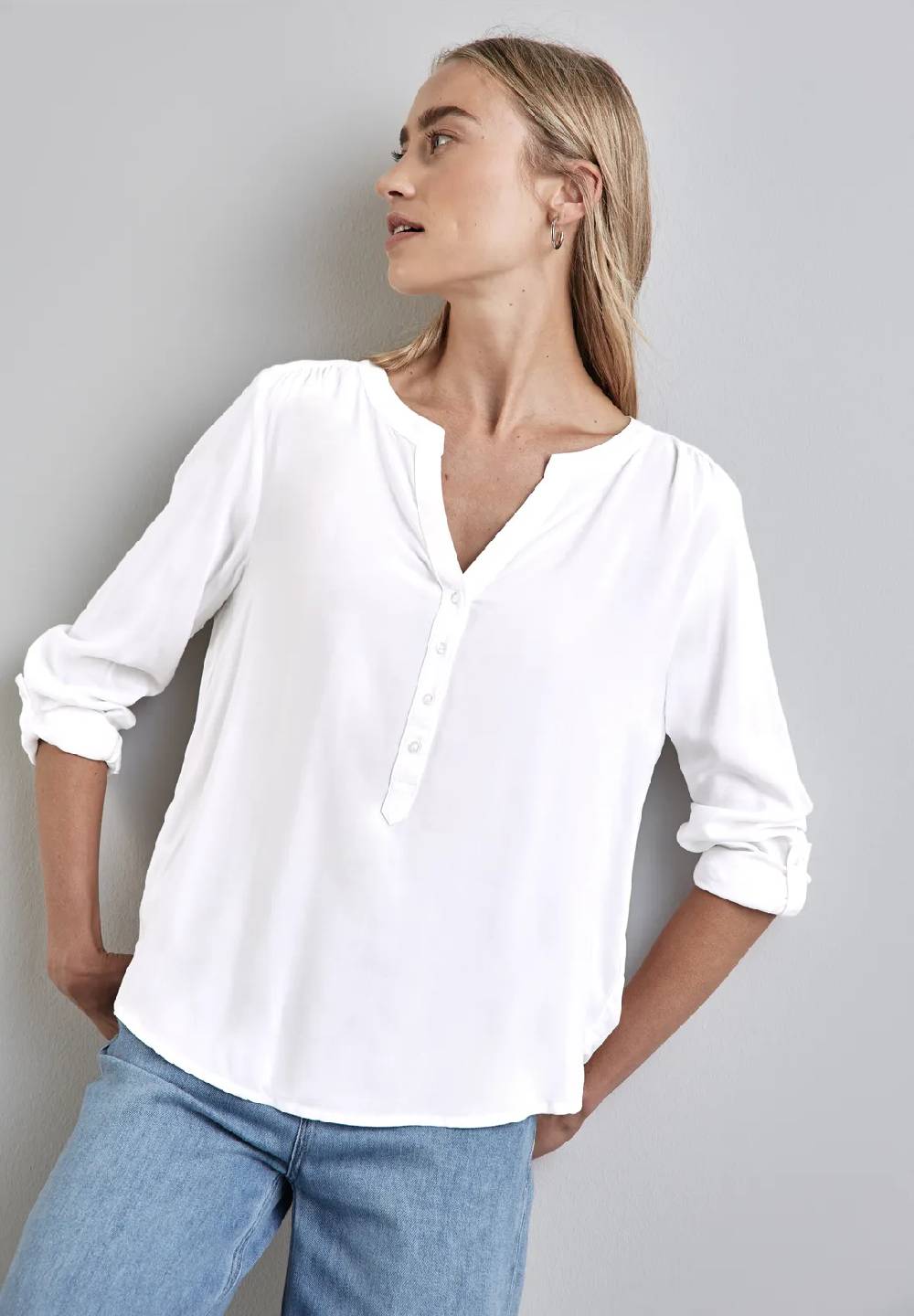 Street One Basic Bluse in Unifarbe