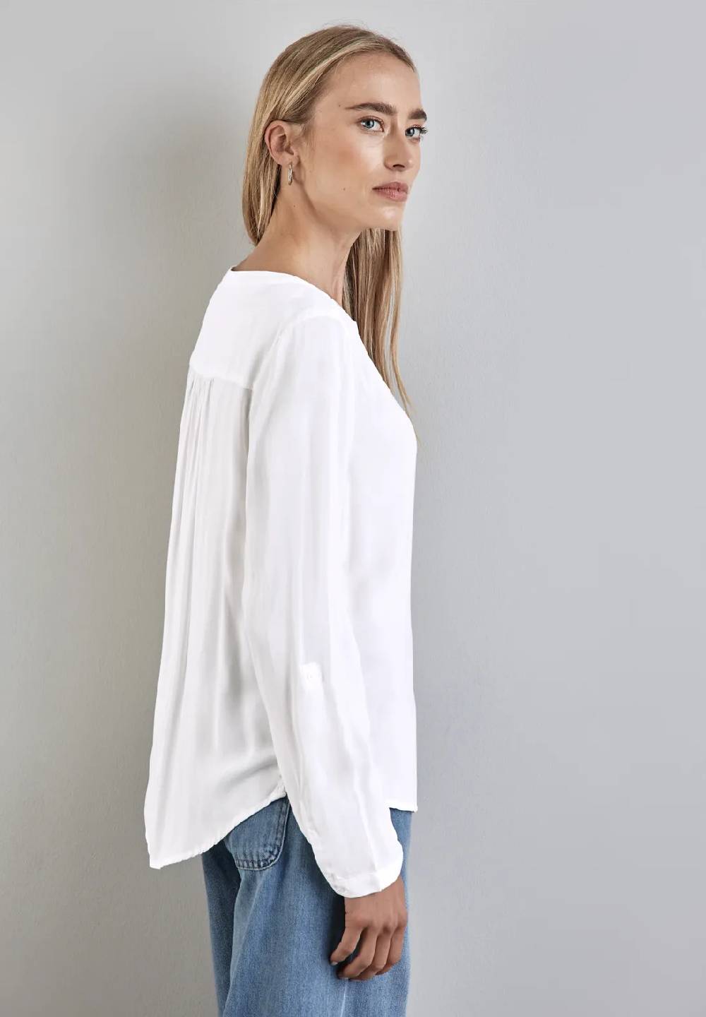 Street One Basic Bluse in Unifarbe Preisnachlass
