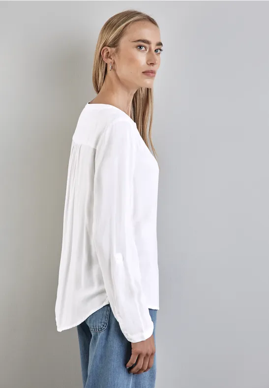 Street One Basic Bluse in Unifarbe Preisnachlass