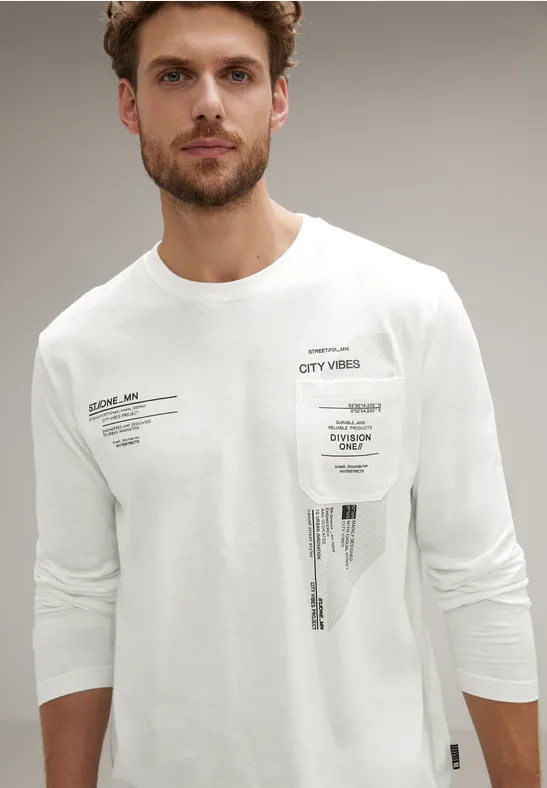 Street One Langarmshirt mit Brustprint Sonderangebot der Fabrik