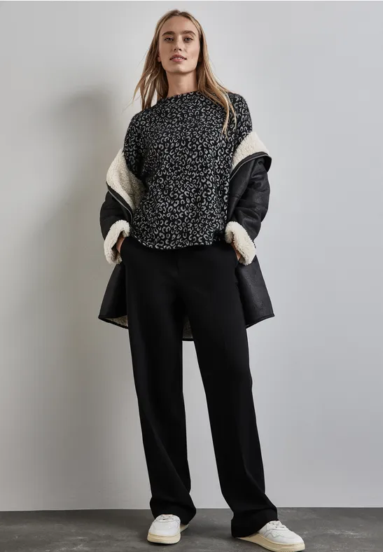 Street One Flauschiges Leo-Shirt Online