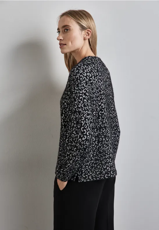 Street One Flauschiges Leo-Shirt Online