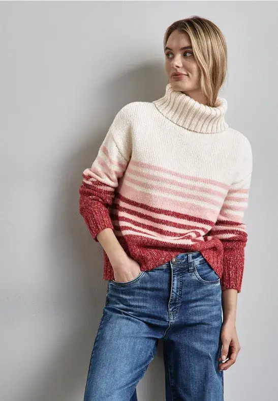 Street One Gestreifter Strickpullover Kostenloser Versand