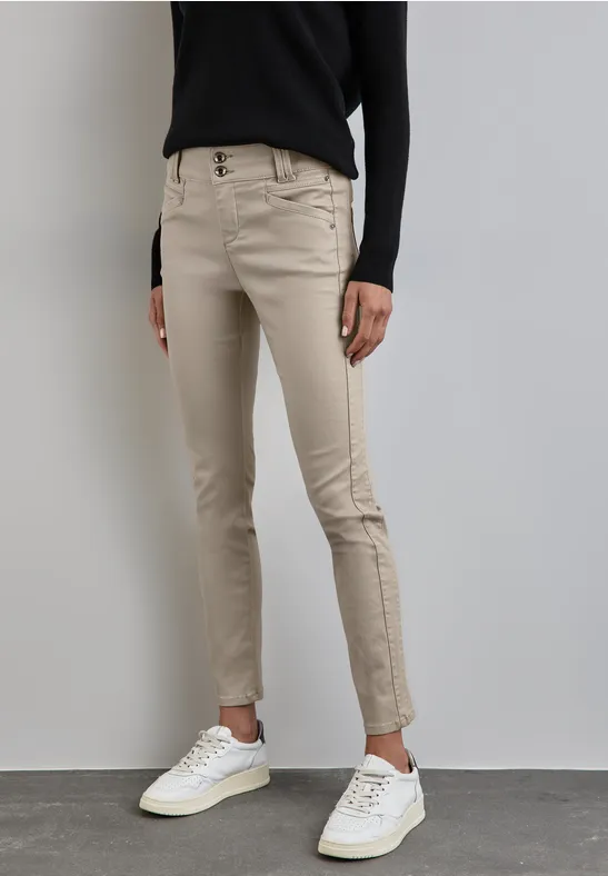 Street One Beschichtete Slim Fit Hose - Style YORK Cyber Monday