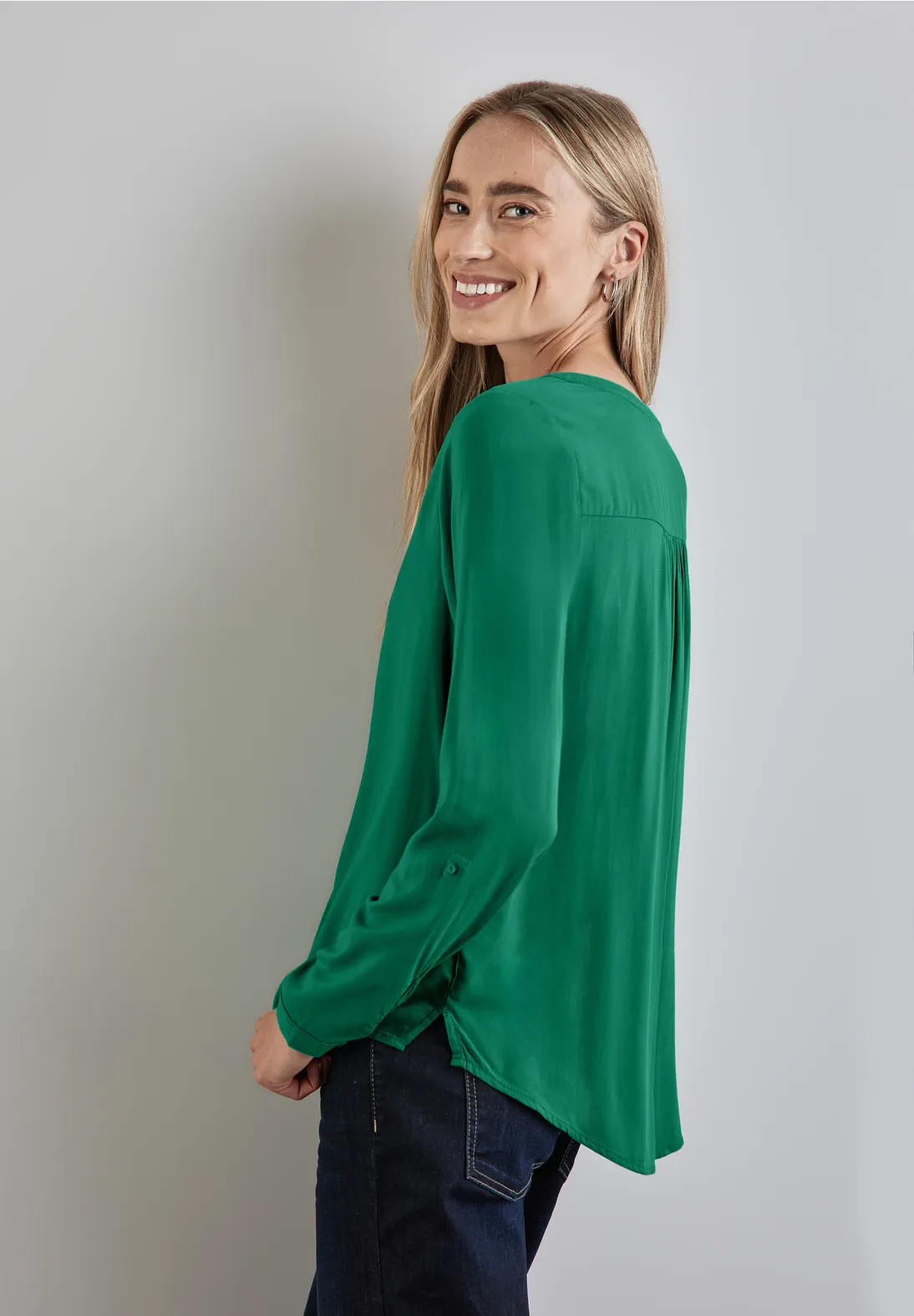 Street One Basic Bluse in Unifarbe Saisonale Angebote