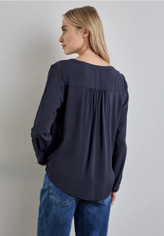 Street One Basic Bluse in Unifarbe Räumungsverkauf