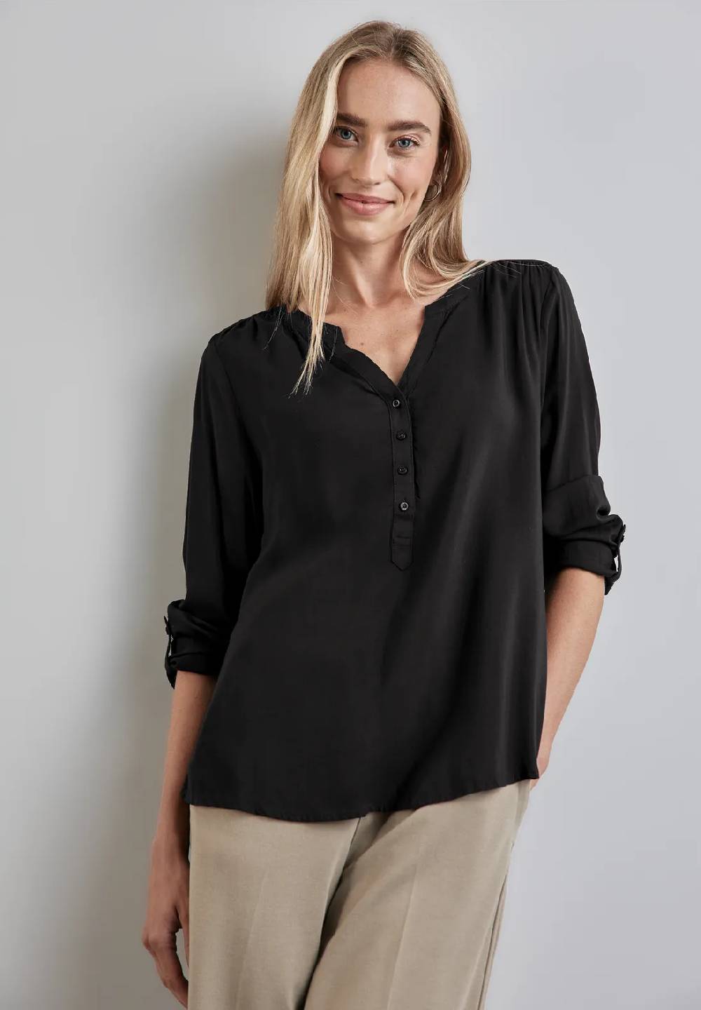 Street One Basic Bluse in Unifarbe JETZT KAUFEN
