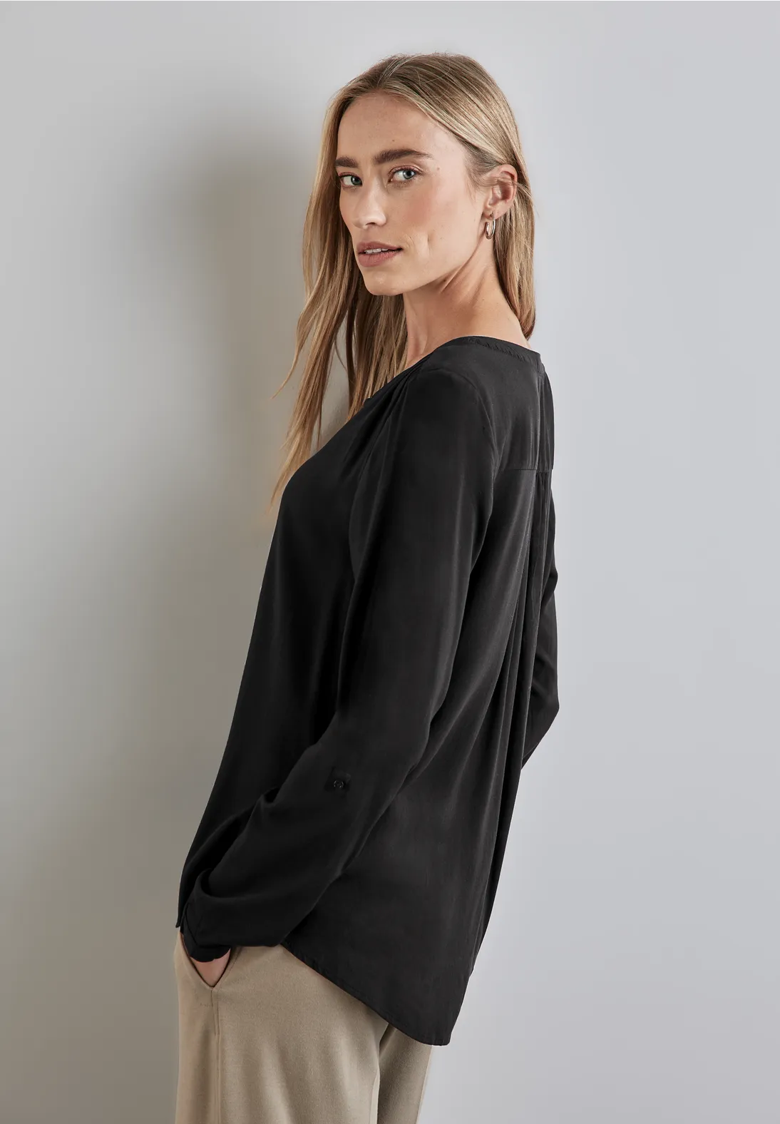 Street One Basic Bluse in Unifarbe JETZT KAUFEN