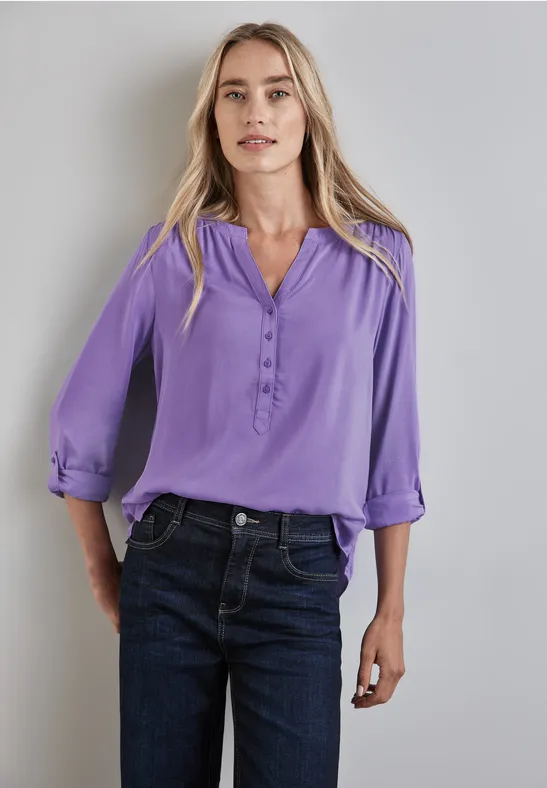 Street One Basic Bluse in Unifarbe Neueste Stile