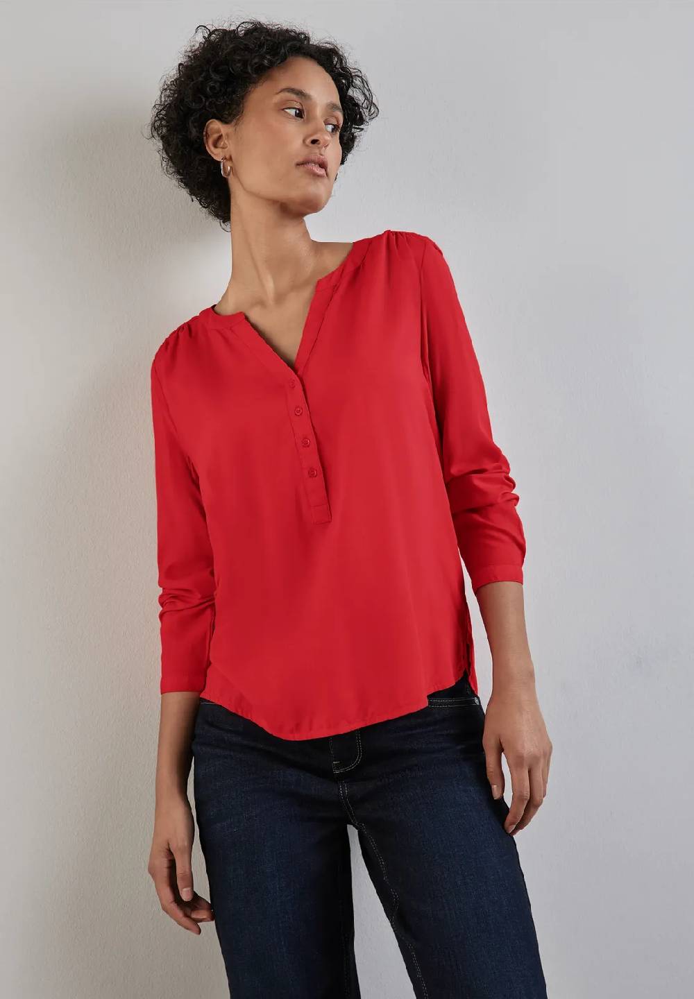 Street One Basic Bluse in Unifarbe - Style BAMIKA Sonderangebot der Fabrik