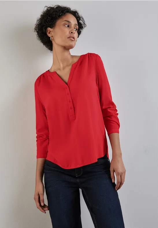 Street One Basic Bluse in Unifarbe - Style BAMIKA Sonderangebot der Fabrik