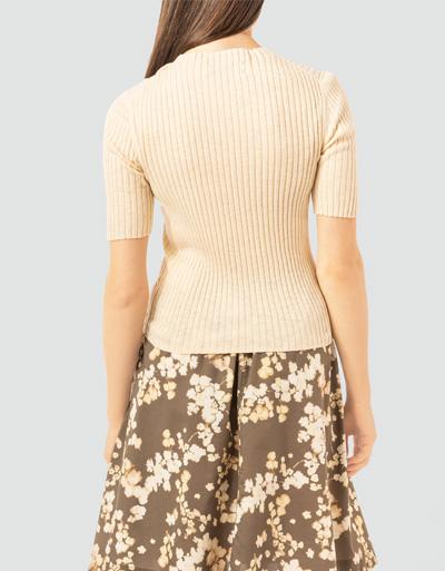Marc O'Polo Kurzarmpullover aus feinem Rippenstrick Auslauf