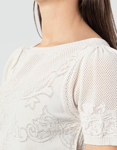 TWIN-SET Strick-Shirt mit Lochstrick-Ornament Kostenloser Versand international