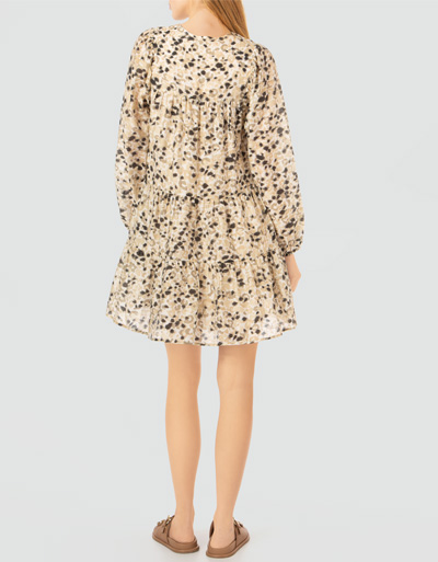SECOND FEMALE Kleid mit gestuftem Rock Günstiger Verkauf