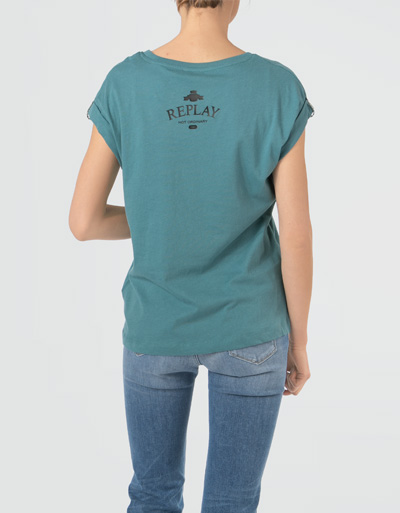 Replay T-Shirt mit Glitzerstein-Kettchen Jubiläumsangebot
