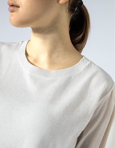 TWIN-SET Bluse mit Strickeinsatz Blitzverkäufe