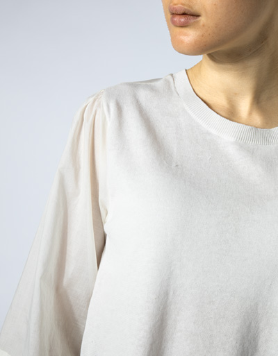 TWIN-SET Bluse mit Strickeinsatz Blitzverkäufe