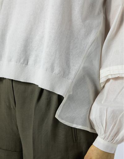 TWIN-SET Bluse mit Strickeinsatz Blitzverkäufe