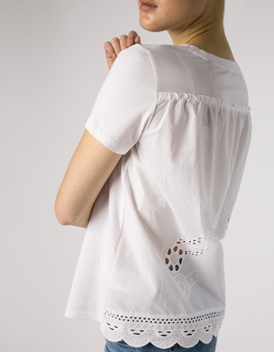 Marc O'Polo T-Shirt mit Lochspitze am Rückteil Begrenztes Angebot