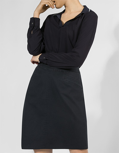 Marc O'Polo Bluse mit Rippstrickkragen Preisnachlass