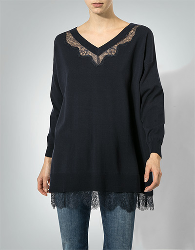 TWIN-SET Pullovershirt mit Spitzeneinsatz