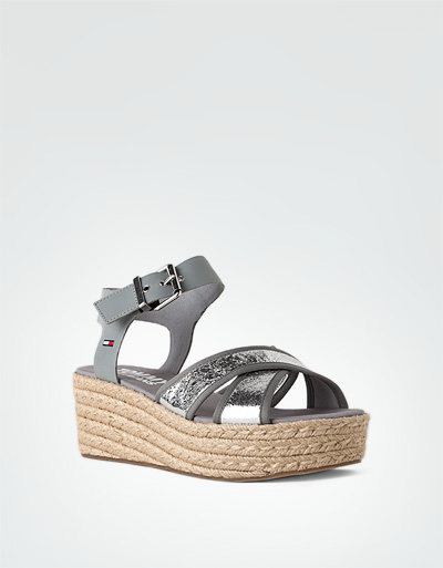TOMMY JEANS Wedges mit Bastsohle Kostenloser Versand international