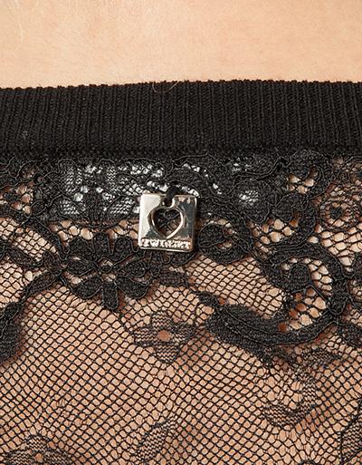 TWIN-SET Pullover mit Spitzen-Einsatz Bis zu 50% Rabatt